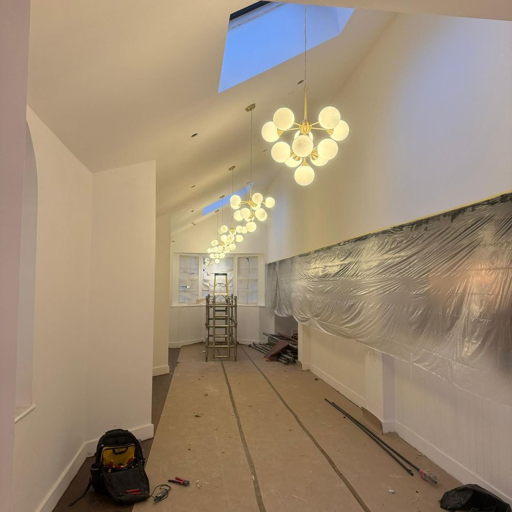 Room being prepared and decorated during a refurbishment